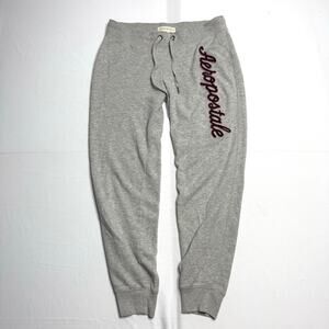 Aeropostale gray jogger sweatpants with burgundy embroidered logo Size Medium
